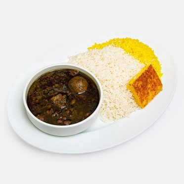 چلو قورمه سبزی