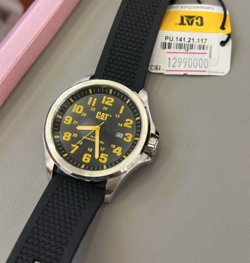 ساعت کاترپیلار امریکایی بند مشکی