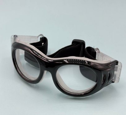 عینک ورزشی-طبی بدنه ژله ای-بیضی مشکی سفید