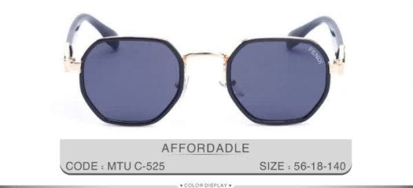 عینک افتابی فلزی یووی 6رنگ - عدسی 6ضلعی