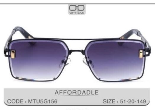 عینک افتابی فلزی یووی 6رنگ - عدسی مستطیل