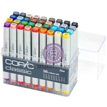 ست ماژیک پرمننت کوپیک پکیج 36 عددی، پکیج 36 رنگ ماژیک پرمننت دو طرفه کوپیک نسخه اورجینال