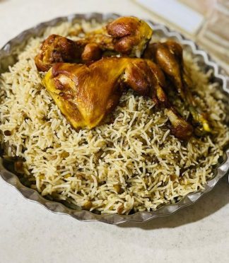 پلو ماش با مرغ (غذای روز)
